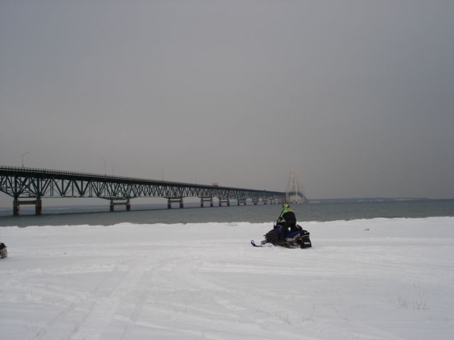 Gaylord group arrives at the Mackinaw Bridge January 17, 2008.